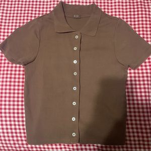 Brandy Melville brown button up
